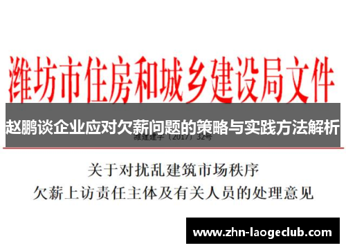赵鹏谈企业应对欠薪问题的策略与实践方法解析